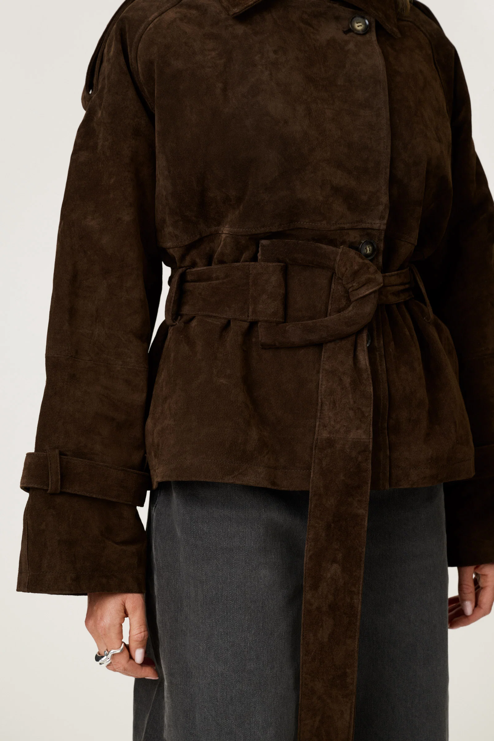 York Cropped Trench Coat - Image 3